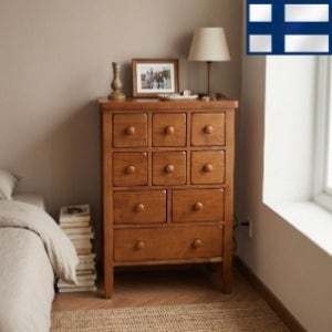 [Country Natural] 원목 6x3D 약장&서랍장-100%고무나무원목