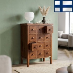 [Country Natural] 원목 4단 서랍장 약장-100%고무나무원목