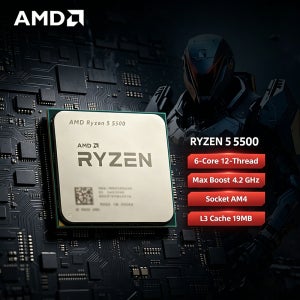 AMD Ryzen 5 5500 AMD R5 5500X CPU 6코어 12스레드 4.2GHz 언락 데스크탑 프로세서 소켓 AM4 게이밍 CPU (패키지 미포함)