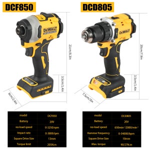 디월트 DCD850 DCF805 리튬 브러시리스 모터 스크루드라이버 전동 드라이버 전동 핸드 드릴 임팩트 드릴 콤비네이션 키트