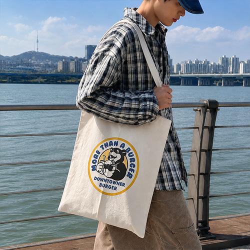 루티네 데일리 무지 캔버스백 에코백 중 31.5x36