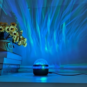 오로라 조명 효과 LED 프로젝션 무드등, 다양한 색상 변경 모드 기능, USB 전원(배터리 미포함), 리모컨 조광 및 밝기 조절 지원, 친구를 위한 명절 선물 또는 선물용으로