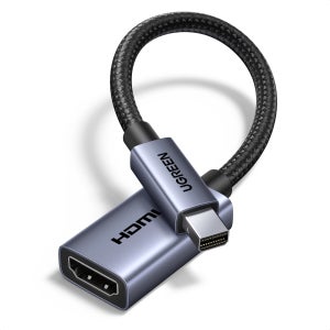 UGREEN 4K 미니 디스플레이포트-HDMI 어댑터, 단방향 미니 DP 썬더볼트-HDMI 컨버터 1440p 1080p HDCP 1.4 알루미늄