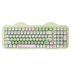 YUNZII C98 반투명 MAO 무선 기계식 키보드, 귀여운 고양이 귀 키캡, Win/Mac용 숫자 패드가 있는 핫 스왑 맞춤형 RGB 키보드