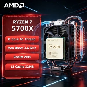 AMD Ryzen 7 5700X AMD R7 5700X CPU 8코어 16스레드 4.6GHz 언락 데스크탑 프로세서 소켓 AM4 게이밍 CPU (패키지 미포함)