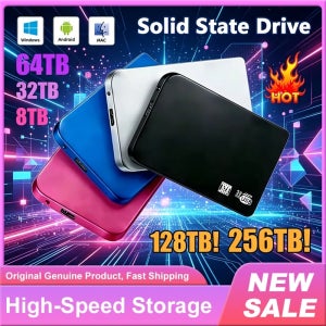 2026년형 신형 고속 4TB 8TB 16TB SSD 휴대용 외장형 솔리드 스테이트 하드 드라이브 USB3.0 인터페이스 128TB HDD 모바일 하드 드라이브