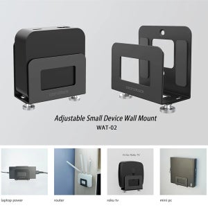 Apple TV 3/4/4K, 라우터, 모뎀, TV 박스 및 기타 미디어 플레이어용 조정 가능한 소형 장치 벽걸이 홀더 스탠드용 보관 랙