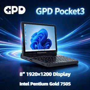 180 °   폴드 비즈니스 GPD 포켓 3 8인치 휴대용 PC 인텔 펜티엄 골드 7505 16GB 램 512GB M.2 2280 SSD 미니 노트북