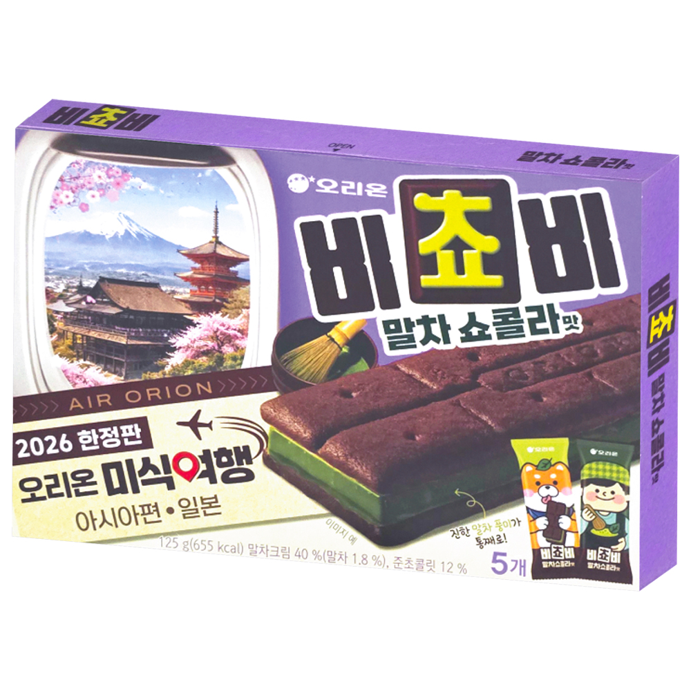 오리온 비쵸비 말차쇼콜라맛 125g, 6개 (티멤13,530원) (무료)