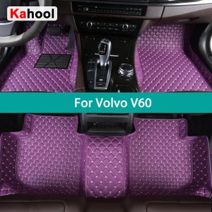 KAHOOL 맞춤형 자동차 바닥 매트, 볼보 V60 용, 자동차 카펫, 발 코체 액세서리