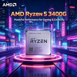 AMD 라이젠 5 3400G R5 3400G 3.7GHz 쿼드코어 8스레드 65W CPU 프로세서 YD3400C5M4MFH 소켓 AM4 루즈 피스