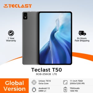 Teclast T50 태블릿, 11 인치 2K 화면, 8GB RAM, 256GB ROM, Unisoc T616 옥타 코어, 안드로이드 13, Widevine L1, 20MP 카메라