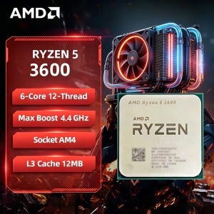 AMD Ryzen 5 3600 AMD R5 3600 CPU 6코어 12스레드 4.4GHz 언락 데스크탑 프로세서 소켓 AM4 게이밍 CPU (패키지 미포함)