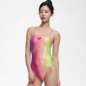 아레나 포지타노 글로우 테크백 레드 [A6BL1LO17(RED) 여자 실내수영복]