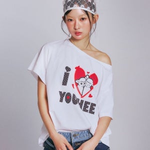 <매장정품> YOUHEE 유희 [브랜드위크 20%쿠폰]I LOVE OFF-SHOULDER T-SHIRTS_WHITE YHSTGA004WH 1775589