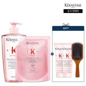 케라스타즈 [단독] 방 제네시스 대용량 샴푸 1L 세트 (본품 500ml+리필 500ml)(+제네시스 수엥 75ml 2개+우든 패들 브러쉬)