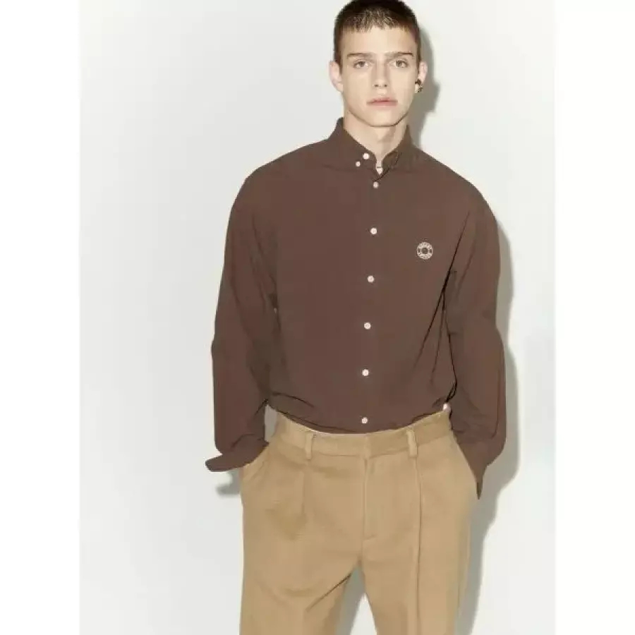 노앙 NOHANT LOGO OXFORD SHIRT BROWN