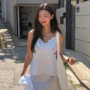 [어다울] [경은 착용] Jacquard satin bustier - sora