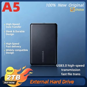 도시바 A5 확장형 외장 휴대용 하드 디스크 드라이브 500GB 1TB 2TB USB3.0 2.5인치 HDD 박스 (PC, Mac, 노트북, PS4, PS5용) OEM
