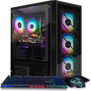게이밍 PC 데스크탑, 라데온 RX 580 8G GDDR5, 10세대 G5905 3.5G, 16G 램, 512G SSD, WiFi, BT 5.0, RGB 팬 x 4, RGB 마우스