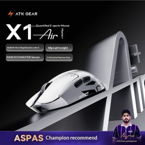 Atk X1 에어 마스터 무선 게이밍 마우스 48g 중형 및 대형 손을 위한 초경량 인체공학적 디자인 e스포츠 게이밍 발로란트