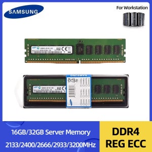 삼성 서버 메모리 램 DDR4 16GB 32GB 2133MHz 2400MHz 2666MHz 3200MHz PC4 2133P 2400T 2666V 3200AA REG ECC 지원 X