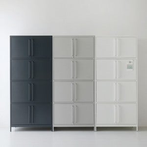 PIDOR 철제 캐비넷 8문 수납장 9132030 화이트 라이트 다크 그레이 마켓비