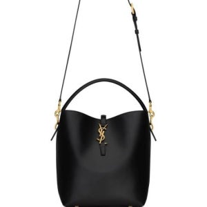 생로랑 캐서린 로고 장식 블랙 가죽 버킷백 742828 2R20W1000 26FW 르 37 샤이니 레더백 2R20W 1000 NERO 156824259
