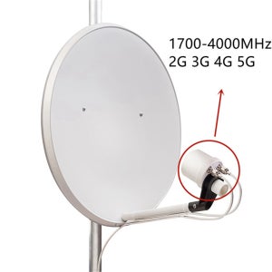 메쉬 이중 편광 5G 안테나 피드 혼 1700-4200MHz WiFi 3G 4G 5G 포물선 접시 반사경 2x 32dBI 전용 피드