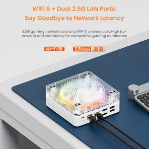 미니 PC 컴퓨터 게임용 AMD 라이젠 7 6800H 8코어 16스레드 4.7GHz 45W 듀얼 HDMI LAN WIFI6 오피스