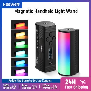 새로운 NEEWER BASICS 자기 휴대용 조명 지팡이 360 °   풀 RGB 미니 LED 비디오 라이트 스틱 2500-8500K 밝기 조절 가능 카메라 튜브 라이트