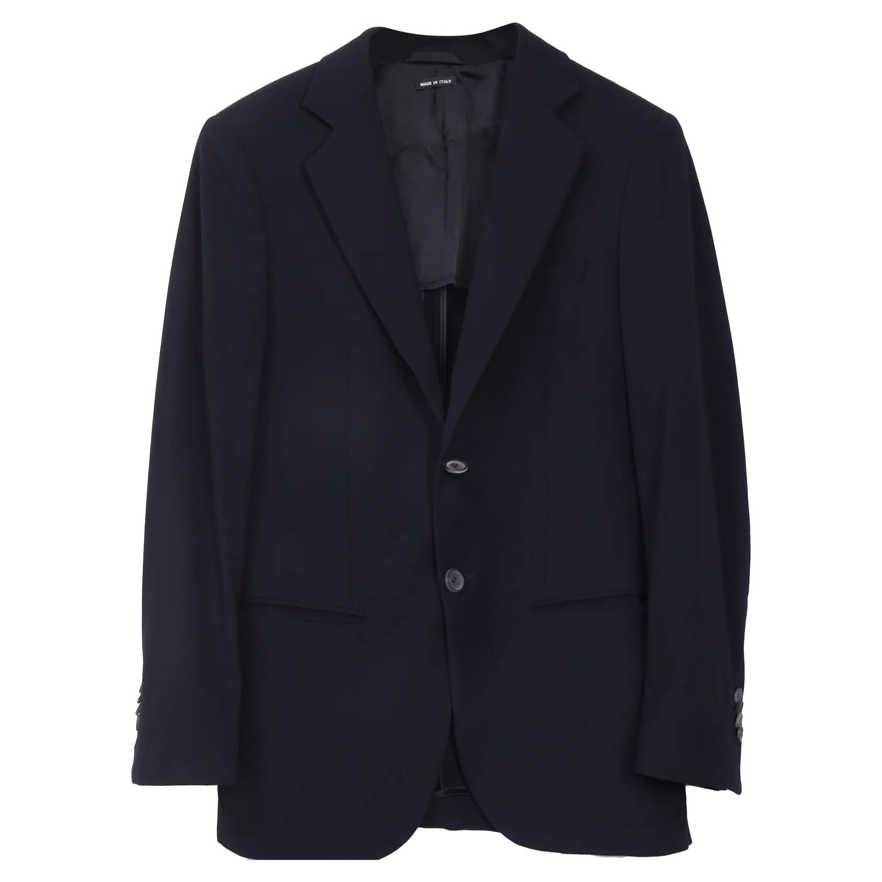 조르지오아르마니 텍스처드 싱글 브레스트 블레이저 네이비 울 텍스쳐드 블루 textured single breasted blazer in navy blue wool 156850399