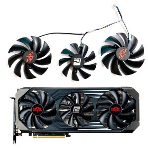 레드 데빌 OC 그래픽 카드 교체 선풍기, 파워컬러 라데온 RX6700XT 6750 6750XT 6800 6800XT 6900XT 6950XT 용 신제품