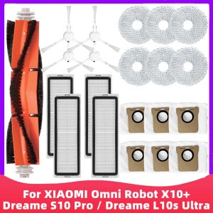 샤오미 미지아 옴니 로봇 X10 +, 드림 S10 프로, 드림 L10s 울트라 로봇 진공 메인 사이드 브러시, 헤파 필터 걸레 예비 부품