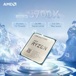 AMD 라이젠 7 5700x 8코어 CPU 16스레드 4.6GHz AMD R7 5700X 프로세서 7NM L3=32M 100-000000926 소켓 AM4 DDR4 (팬 없음)