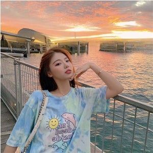 여름 반팔 티셔츠 루즈핏 타이다이