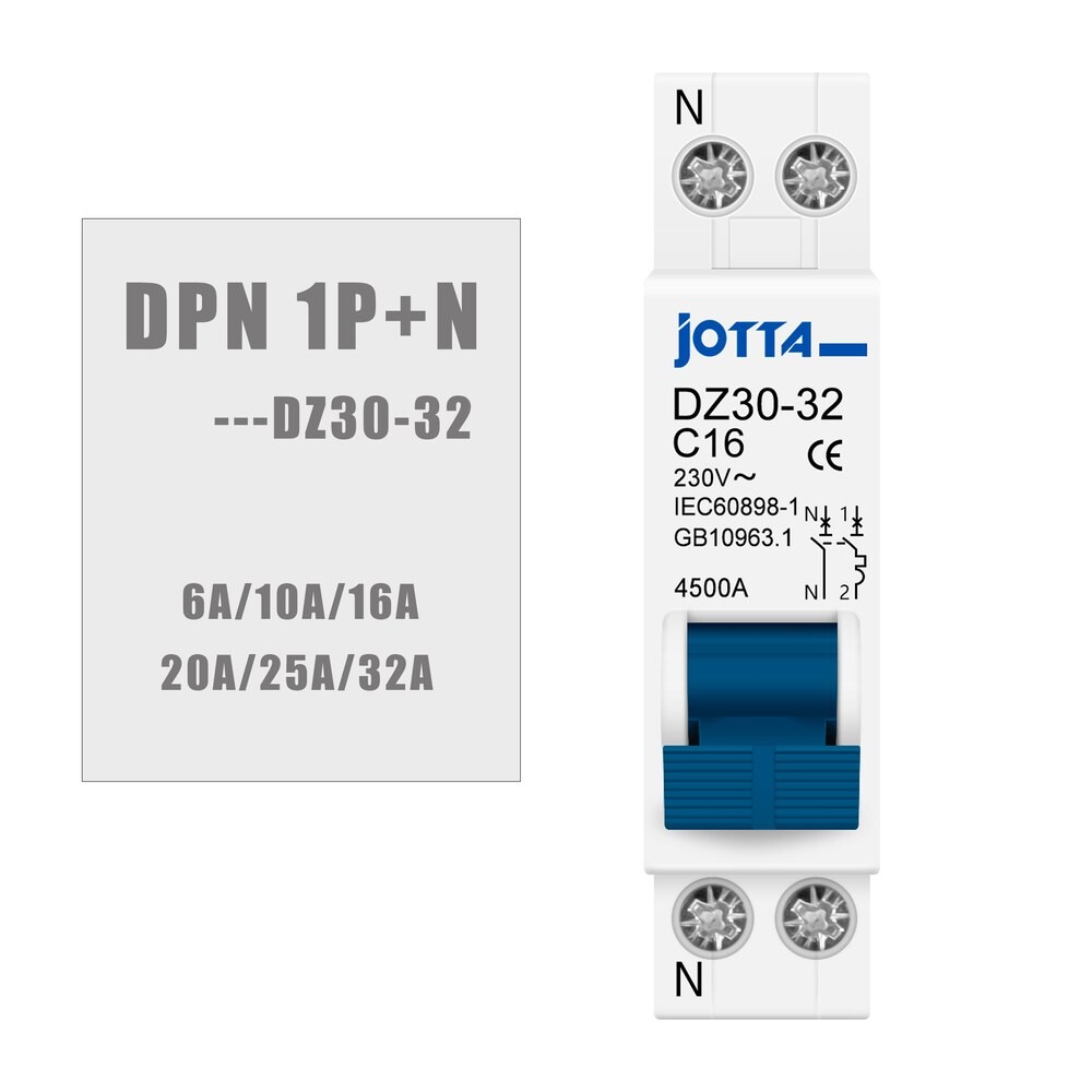 미니 서킷 브레이커 에어 스위치 DZ30 6A-32A DPN 1P+N 딘 레일 미니어처 서킷 브레이커