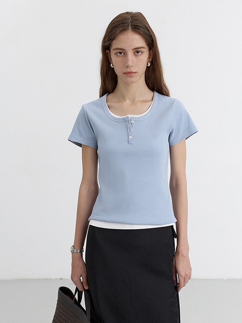 [던스트] CLASSIC SCOOP NECK TOP SOFT BLUE_UDTS5B222B1