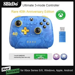 Xbox용 8BitDo Ultimate 3모드 무선 컨트롤러, Xbox One, Apple, PC 및 Android용 희귀 40주년 기념 에디션 게임패드