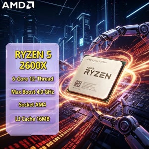 AMD Ryzen 5 2600X AMD R5 2600X CPU 6코어 12스레드 3.6GHz 언락 데스크탑 프로세서 소켓 AM4 게이밍 CPU (패키지 미포함)