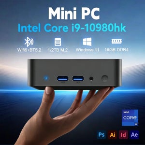 미니 PC 윈도우 11 인텔 코어 i9 10980HK/인텔 N150 16GB 램 1TB SSD WIFI 6 BT5.2 4K HD 미니 게이밍 사무용 학습용 PC