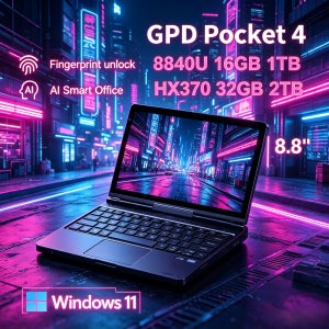 손바닥 크기 GPD Pocket4 2026 고성능 AMD AI 9 HX 370/8840U 64GB 2TB NVMe 8.8인치 144Hz 2in1 노트북 태블릿