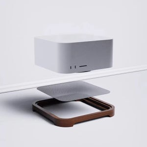 애플 맥 스튜디오 M1/M2/M3/M4 맥 미니 (인텔 / M1 / M2 / M2 Pro)용 나무 스탠드 받침대 |   데스크탑 냉각 및 방진 스탠드