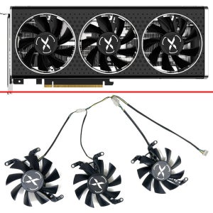 XFX AMD Radeon RX 6650XT OC V2 RX6600 XT 비디오 카드 팬 냉각 팬 4핀 T용 새 75MM 128015 SM RX6500XT OC RX6600XT G