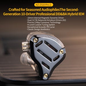 KZ ZS10 PRO 2 인 이어 모니터 IEM,1DD+4BA 하이브리드 유선 이어버드,4단계 튜닝 스위치 포함,3방향 크로스오버 게임용 이어버드 IEM 케이블