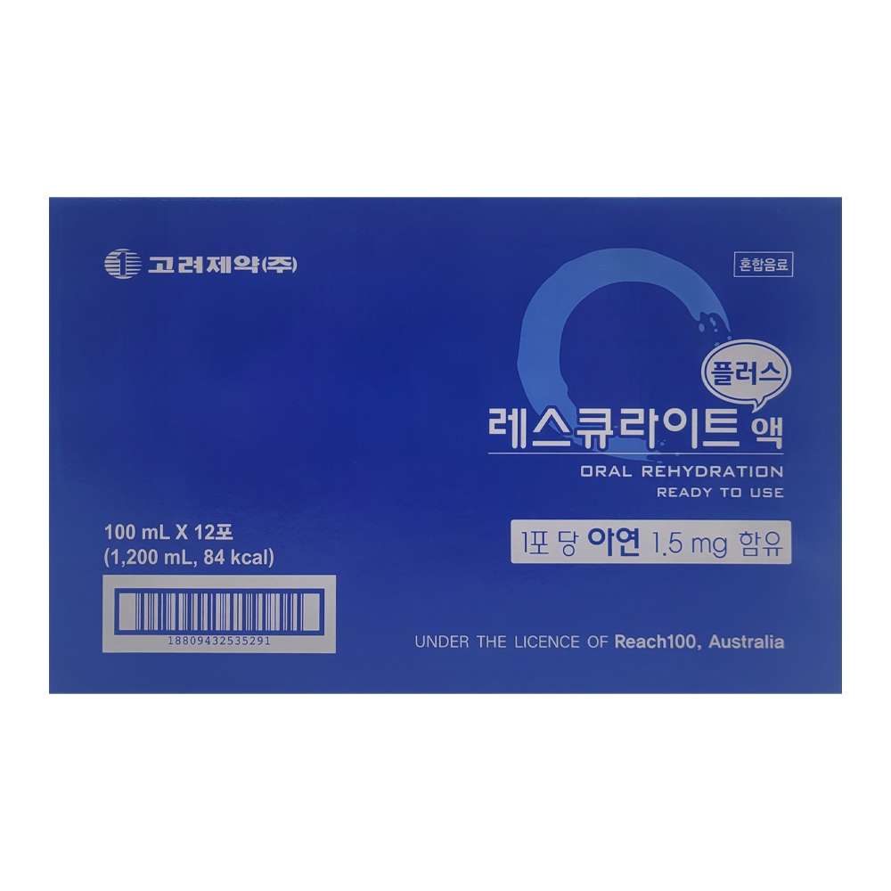 휴온스엔 고려제약 레스큐라이트 플러스액 100ml 12포, 1개
