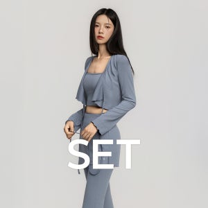 소프트 스포츠탱크탑 브라탑+가디건+스커트+팬츠 브라자 세트 여성요가복
