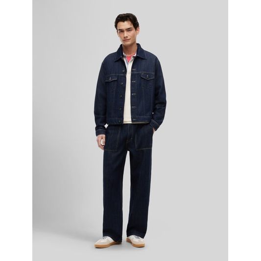 Tommy Jeans 레귤러 핏 청자켓 면 리넨 혼합 다크블루 DM0DM23328 남성