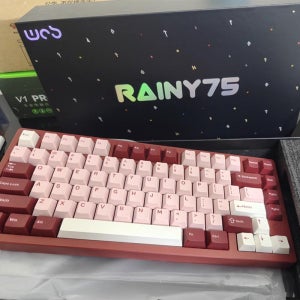 Wob Rainy75 무선 블루투스 기계식 키보드 맞춤형 알루미늄 게임용 e스포츠 키보드 선물 레인 생일 소년