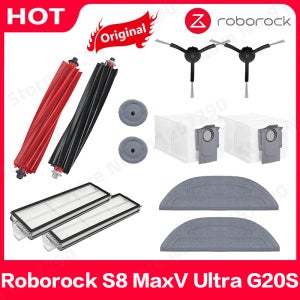 Roborock S8 MaxV Ultra G20S 용 오리지널 메인/사이드 브러시 세척 가능 필터 걸레 먼지 봉투 로봇 진공 청소기 액세서리